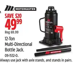 Canadian Tire MotoMaster 12-Ton Multi-Directional Bottle Jack offer