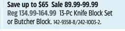 Canadian Tire PADERNO 13-Pc Knife Block Set or Butcher Block offer