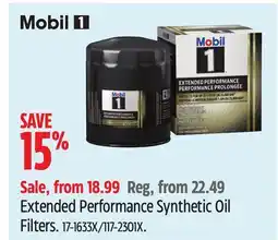 Canadian Tire Mobil 1 Extended Performance Synthetic Oil Filters offer