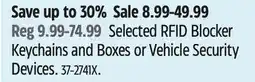 Canadian Tire AutoTrends Selected RFID Blocker Keychains and Boxes or Vehicle Security Devices offer