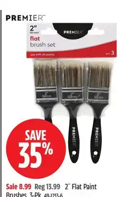 Canadian Tire Premier 2˝ Flat Paint Brushes, 3-Pk offer