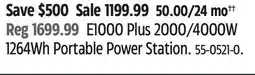 Canadian Tire Jackery E1000 Plus 2000/4000W 1264Wh Portable Power Station offer