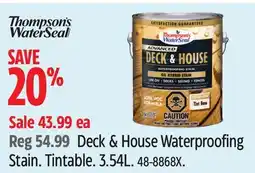 Canadian Tire Thompson's WaterSeal Deck & House Waterproofing Stain offer