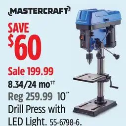 Canadian Tire Mastercraft 10˝ Drill Press with LED Light offer