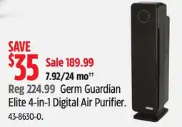 Canadian Tire Germ Guardian Elite 4-in-1 Digital Air Purifier offer