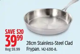 Canadian Tire Vida by PADERNO 28cm Stainless-Steel Clad Frypan offer