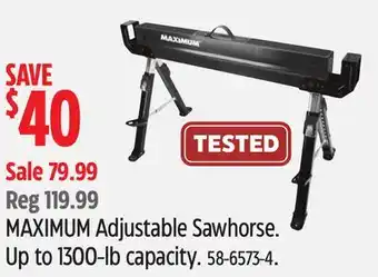 Canadian Tire MAXIMUM Adjustable Sawhorse offer