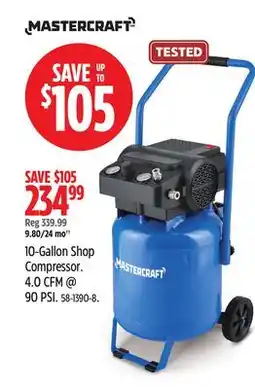 Canadian Tire Mastercraft 10-Gallon Shop Compressor offer