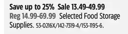 Canadian Tire Selected Food Storage Supplies offer