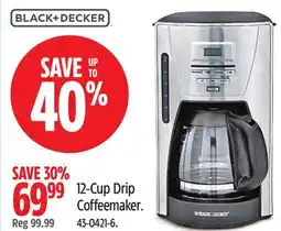 Canadian Tire Black & Decker 12-Cup Drip Coffeemaker offer