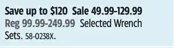 Canadian Tire MAXIMUM Selected Wrench Sets offer