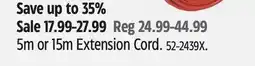 Canadian Tire NOMA 5m or 15m Extension Cord offer