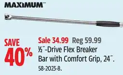 Canadian Tire Maximum 1⁄2˝-Drive Flex Breaker Bar with Comfort Grip offer