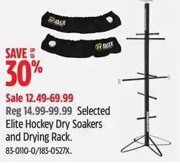Canadian Tire Selected Elite Hockey Dry Soakers and Drying Rack offer