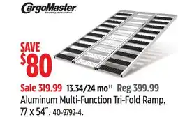 Canadian Tire CargoMaster Aluminum Multi-Function Tri-Fold Ramp, 77x54˝ offer