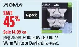Canadian Tire NOMA GU10 50W LED Bulbs. Warm White or Daylight offer