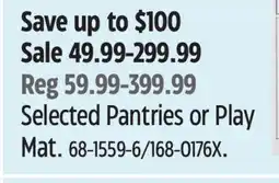 Canadian Tire Selected Pantries or Play Mat offer