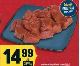 Marché Adonis MARINATED LEG OF LAMB CUBES HALAL offer