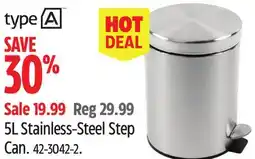 Canadian Tire 5L Stainless-Steel Step Can offer