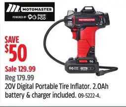Canadian Tire MotoMaster 20V Digital Portable Tire Inflator offer