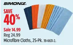 Canadian Tire SIMONIZ Microfibre Cloths, 25-Pk offer