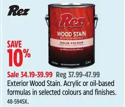 Canadian Tire REZ Exterior Wood Stain offer
