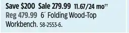 Canadian Tire 6´ Folding Wood-Top Workbench offer