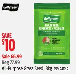 Canadian Tire Golfgreen All-Purpose Grass Seed, 8kg offer