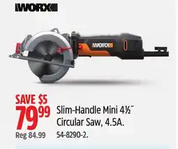 Canadian Tire Worx Slim-Handle Mini 41⁄2˝ Circular Saw, 4.5A offer