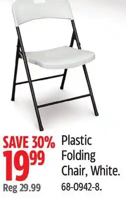 Canadian Tire Plastic Folding Chair, White offer