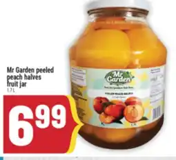 Marché Adonis Mr Garden peeled peach halves fruit jar offer