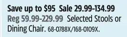 Canadian Tire For Living Selected Stools or Dining Chair offer