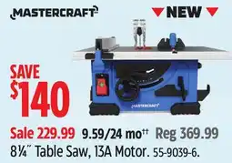 Canadian Tire Mastercraft 81⁄4˝ Table Saw, 13A Motor offer