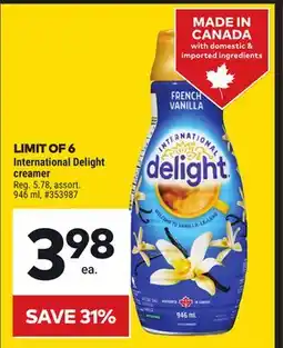 Giant Tiger International Delight creamer offer