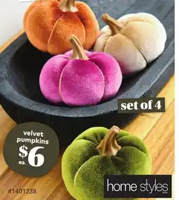 Giant Tiger velvet pumpkins offer