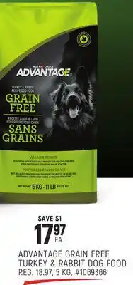 Giant Tiger ADVANTAGE GRAIN FREE TURKEY & RABBIT DOG FOOD offer