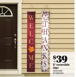 Giant Tiger 5' reversible sign offer