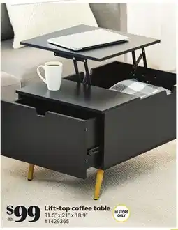 Giant Tiger Lift-top coffee table offer