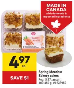 Giant Tiger Spring Meadow Bakery cakes offer