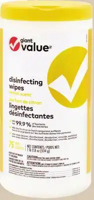 Giant Tiger Giant Value disinfecting wipes offer