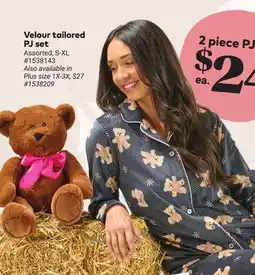 Giant Tiger Velour tailored PJ set offer