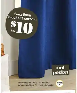 Giant Tiger faux linen blackout curtain offer