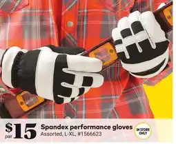 Giant Tiger Spandex performance gloves offer