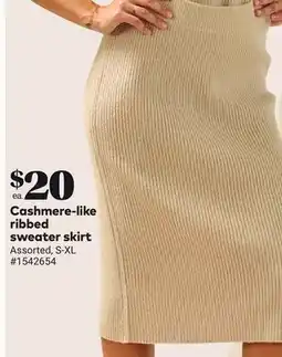 Giant Tiger Cashmere-like ribbed sweater skirt offer