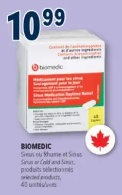Familiprix BIOMEDIC, Sinus or Cold and Sinus, selected products, 40 units offer