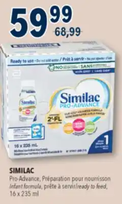 Familiprix Similac Pro-Advance milk-based iron-fortified infant formula Step 1 - 16x235ml offer
