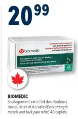 Familiprix BIOMEDIC, Extra strength muscle and back pain relief, 40 caplets offer