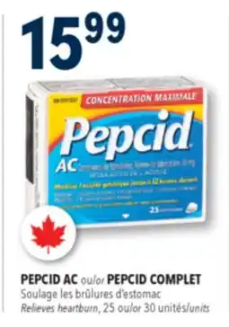 Familiprix PEPCID AC or PEPCID COMPLET, Relieves heartburn, 25 or 30 units offer