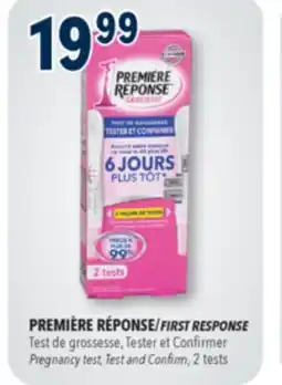 Familiprix FIRST RESPONSE, Pregnancy test, Test and Confirm, 2 tests offer