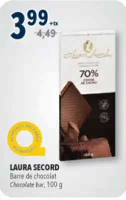 Familiprix LAURA SECORD Chocolate bar, 100 g offer